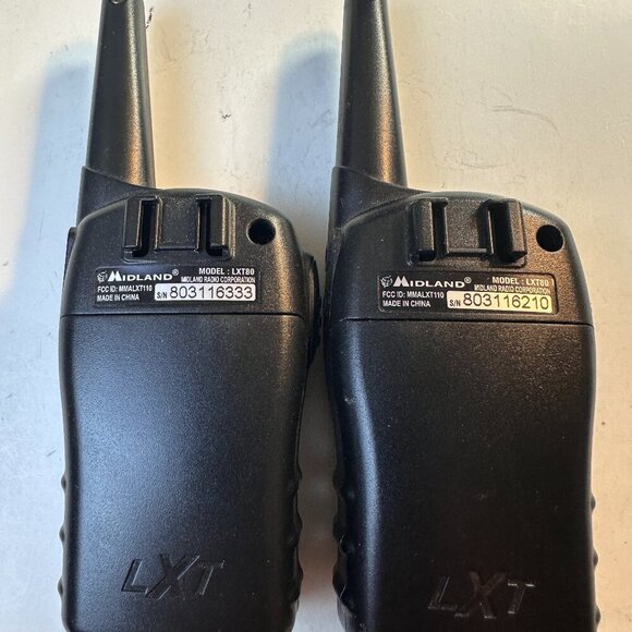 MIDLAND LXT80 TWO-WAY 2 RADIO SET, 22 CHANELS SHORT RANGE WALKIE TALKIE, BLACK - Picture 8 of 11